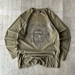 Vintage Harley Davidson Khaki Long Sleeve Tee